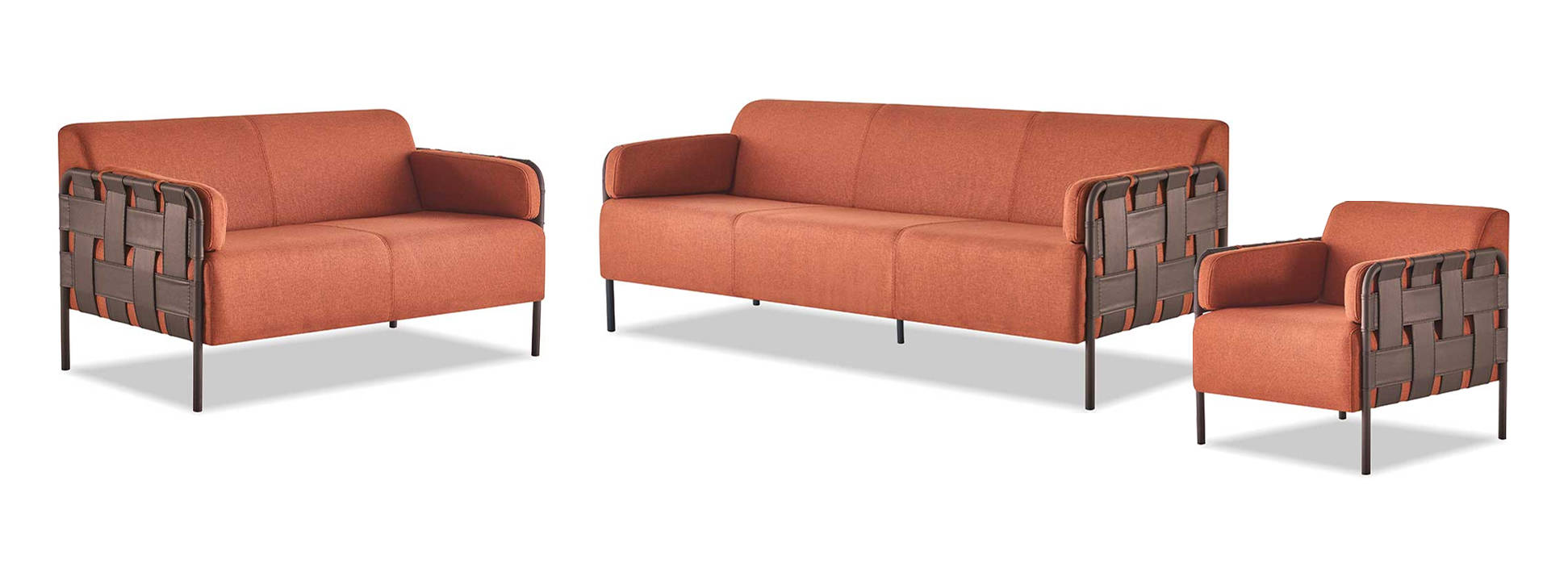 Complete 3-seater 2-seater armchair sofa set orange sofa sets sofas