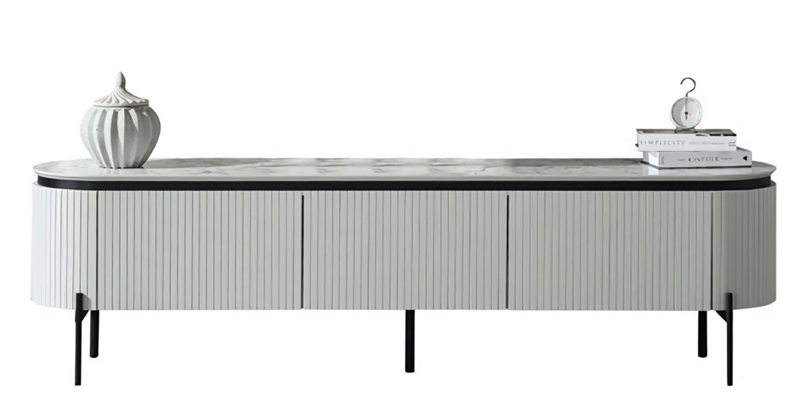 Elegant RTV Robust White TV Table Living Room Furniture Sideboard