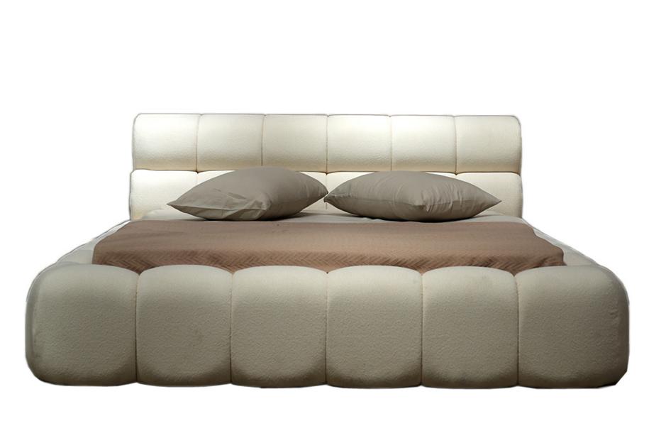 Stylish Bed Double Bed White Bed Frame Upholstered Bed Bedroom 200x200