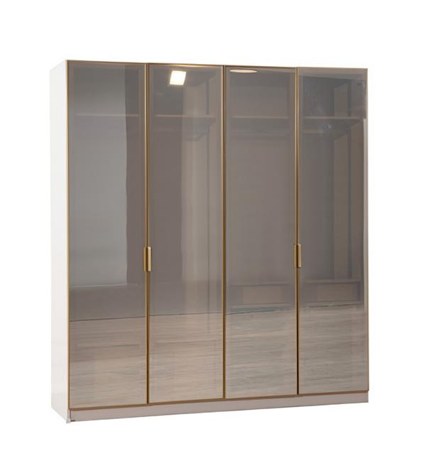 Modern wardrobe beige functional closet bedroom furniture 4 doors