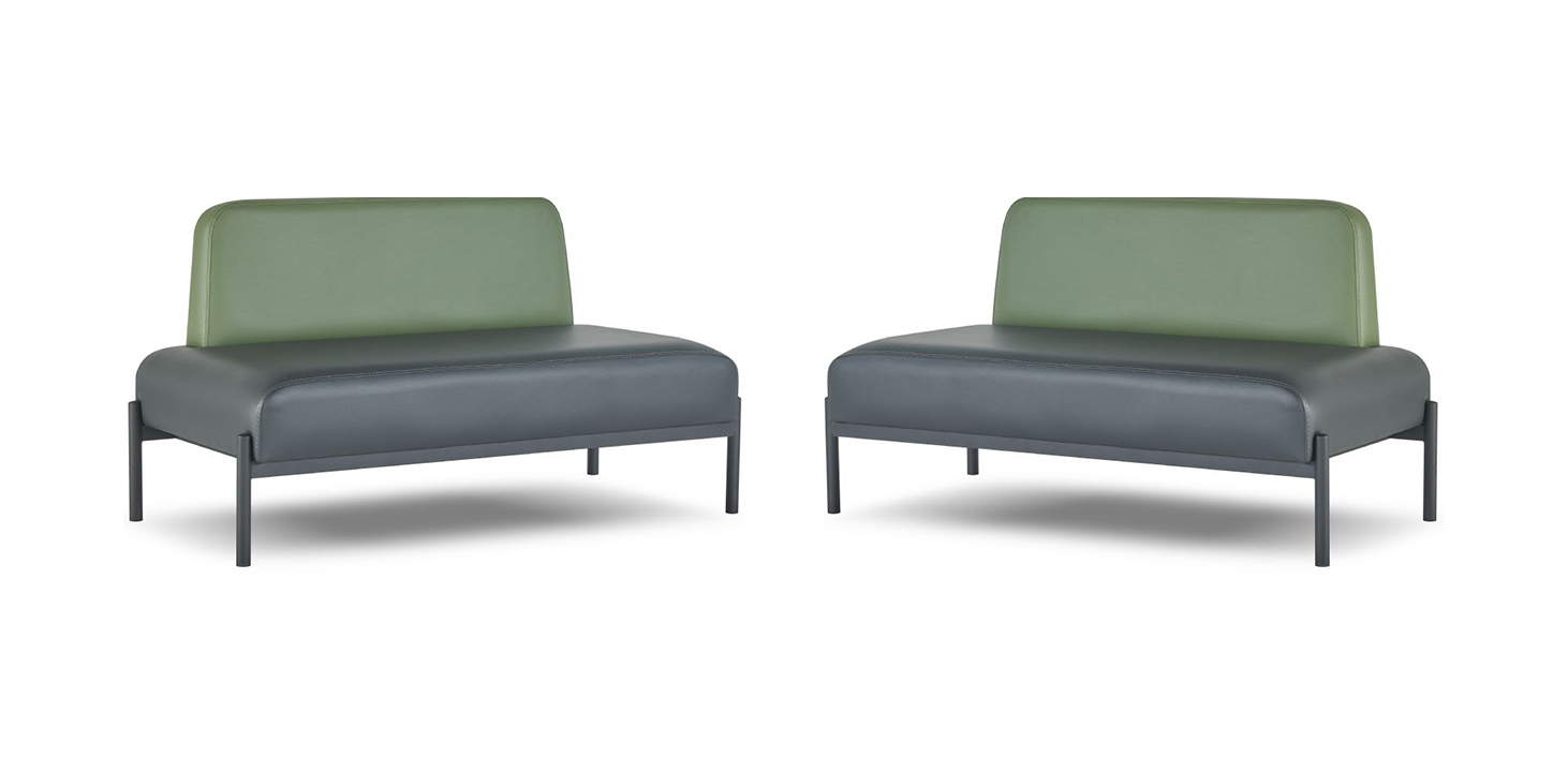 Sofas 2-Seater Black Yellow Leather Sofas Art Deco Stainless Steel Soft Leather