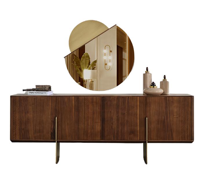 Timeless chest of drawers with mirror brown modern sideboard dining room furniture sideboard