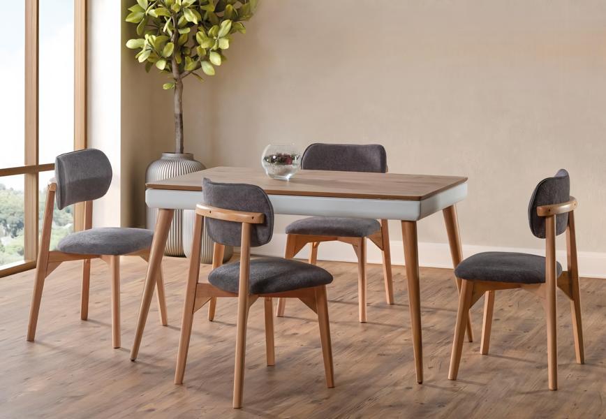 Complete Set Dining Table 4x Chairs Dining Room Set Dining Group Wood Table 5-piece