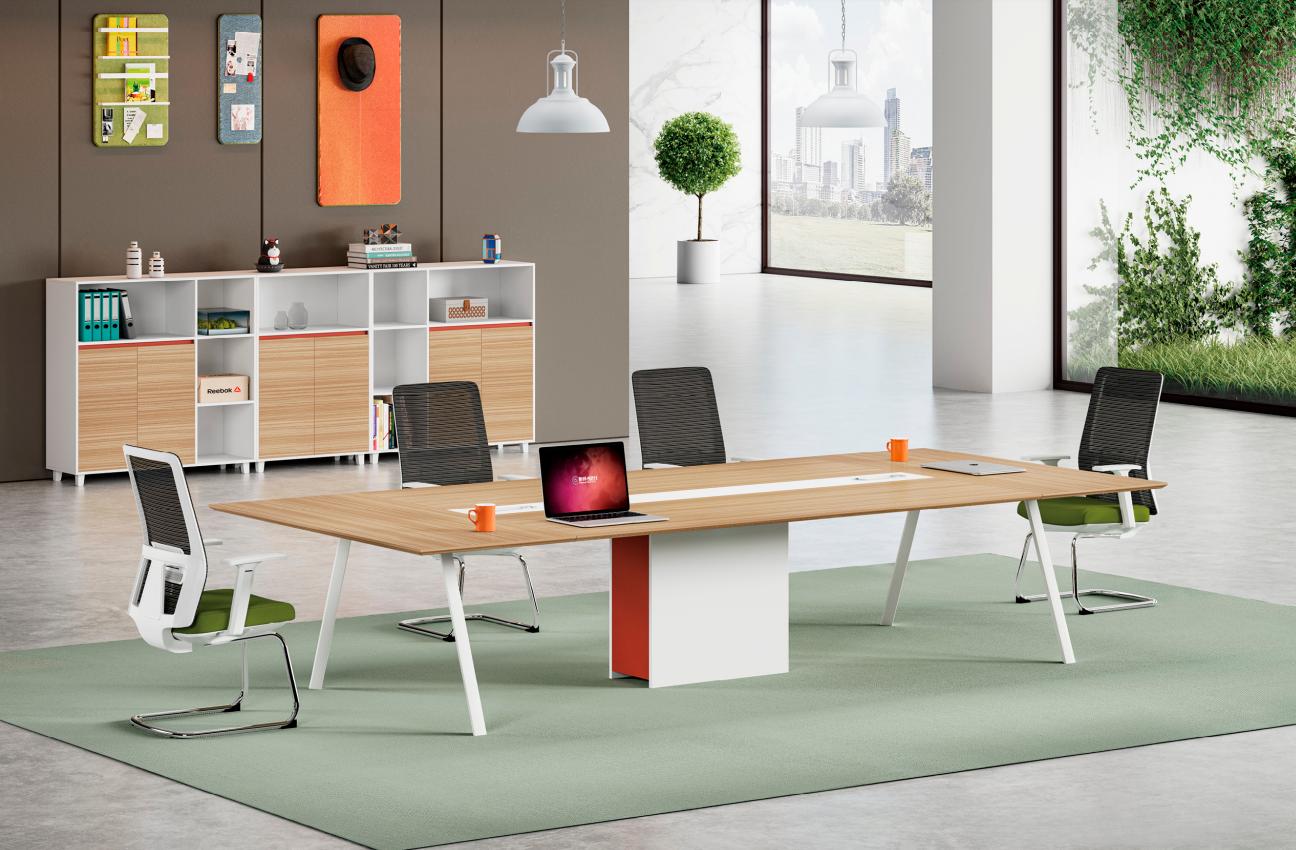 Conference table Office table Work table Desk Wood White Large