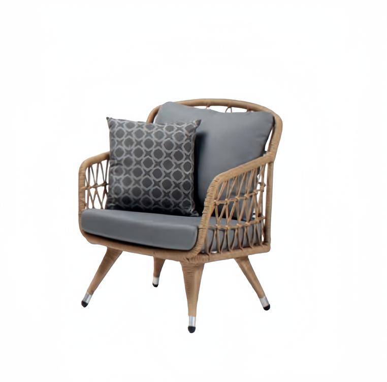 Armchair Gray Design Couch Sofa Relax High Quality Rattan Cushion Seat Luxury