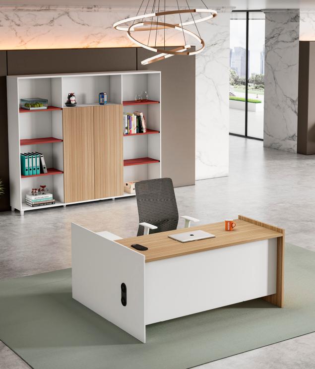 Desk work table corner table office furniture wood white office desk