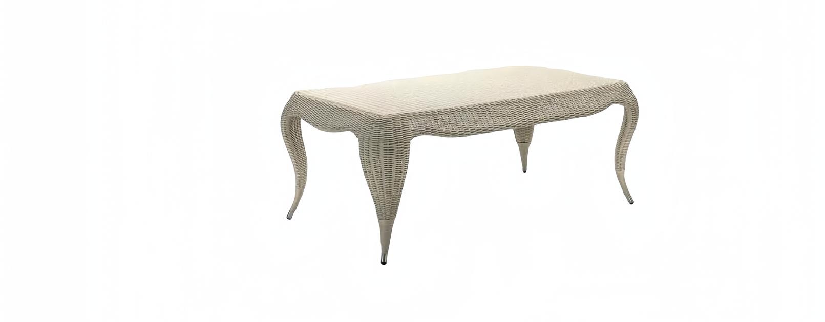 Dining Table Terrace Rectangular Luxury Modern Grey Rattan Design Coffee Table