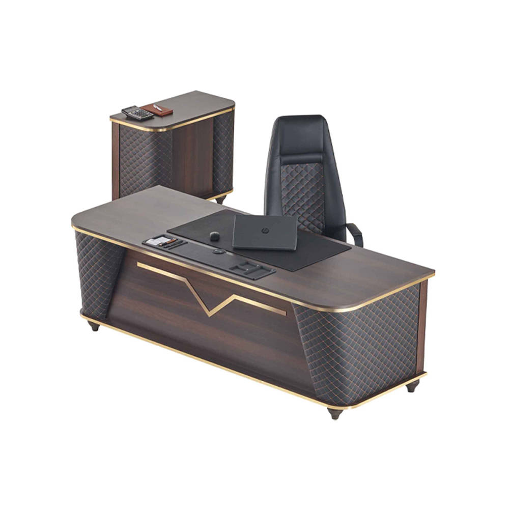 Desk Office Table Office Chair Chest of Drawers Set Black Study Room Office