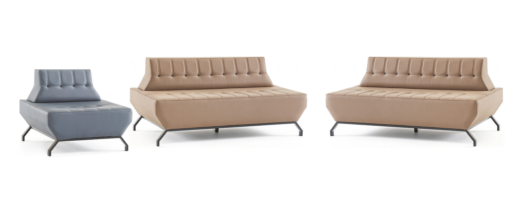 Deco Sofa Set Leather Sofas Beige 2-Seater Gray Armchair Sofa Set