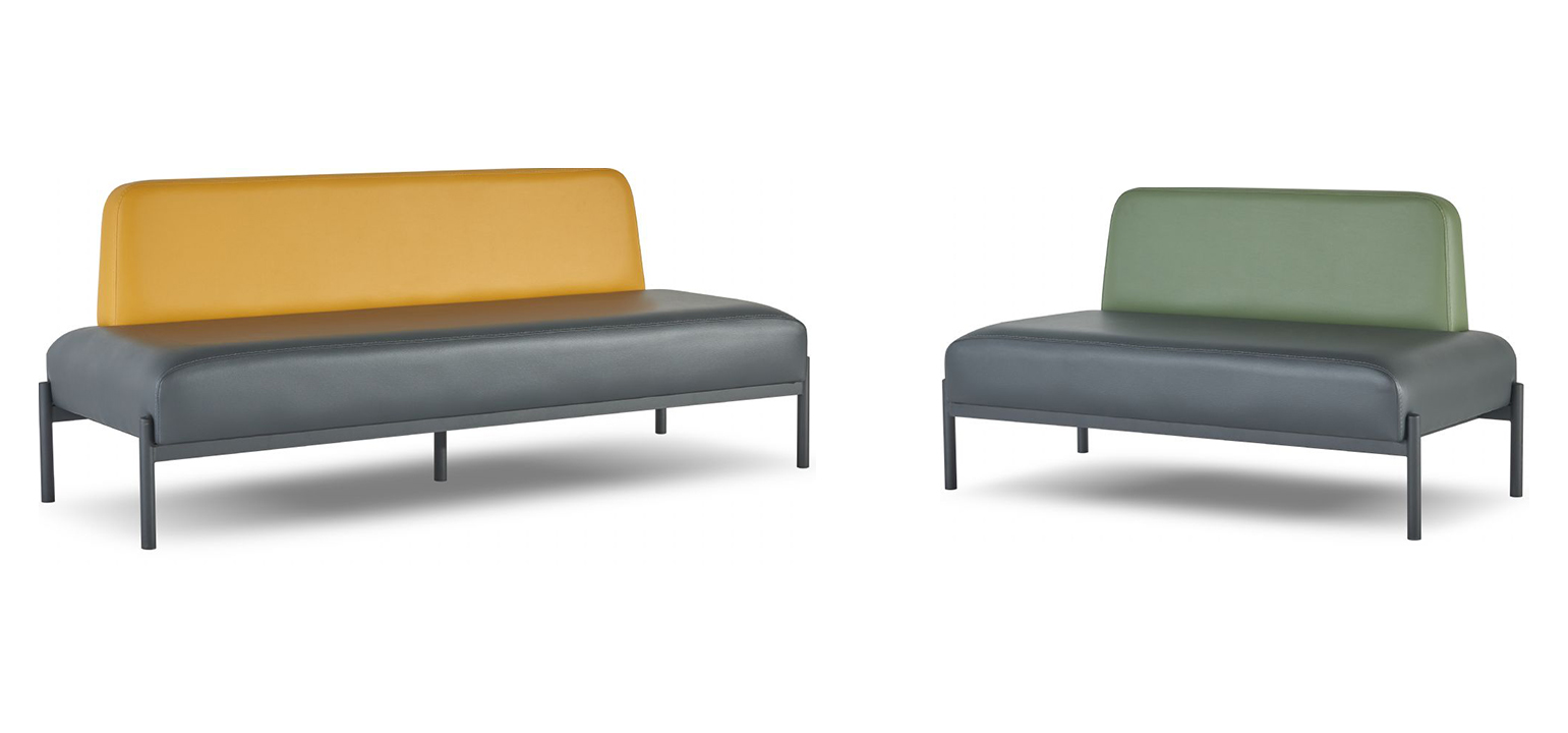 Black Green Yellow Sofa Sets 3-Seater 2-Seater Art Deco Leather Sofas