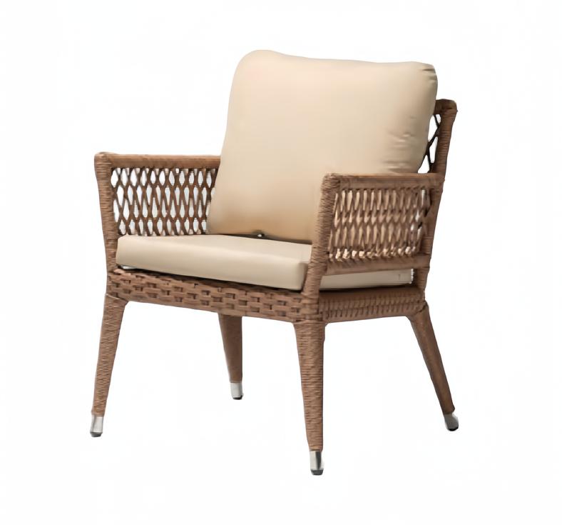 Brown armchair design couch sofa relax high-quality rattan upholstery luxury