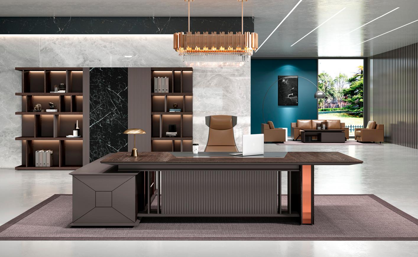 Office desk work table writing desk office furniture office table wood brown