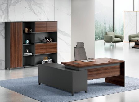 Black-Brown Corner Desk Designer Home Office Elegant Office Table