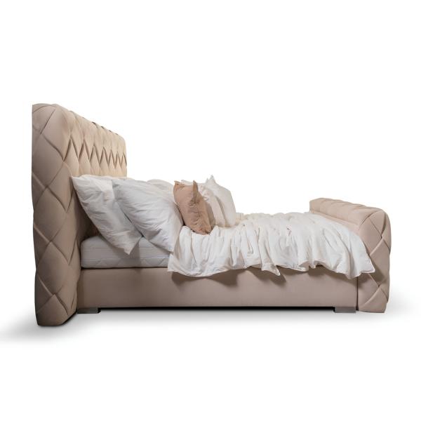 Bedroom double bed 180cm mattress beige modern style wood