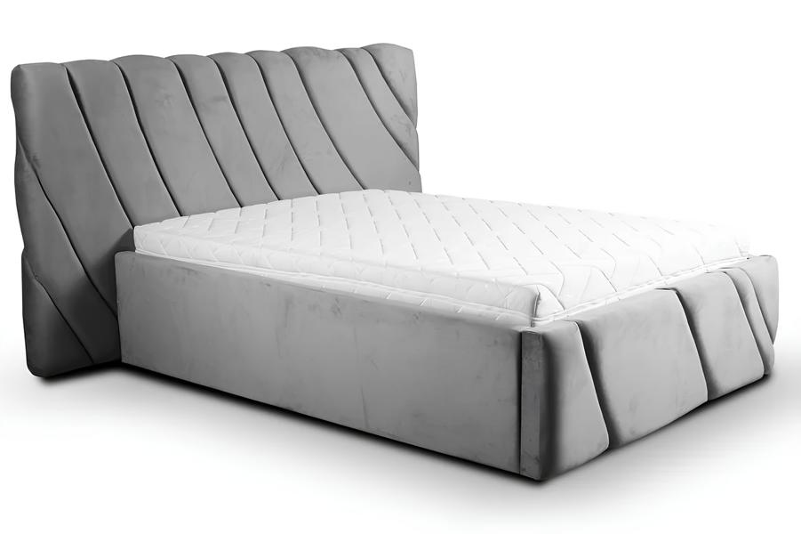 Bedroom double bed 180cm mattress gray modern style wood