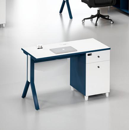 White-Blue Desk Designer Drawer Table Luxurious Wooden Table