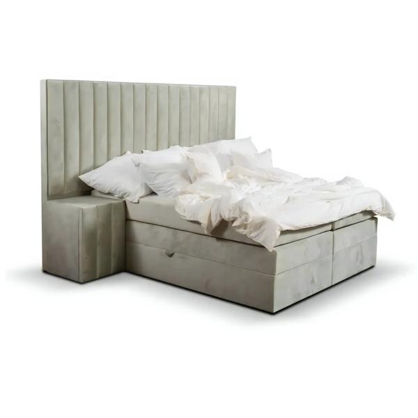 Bedroom double bed 180 cm mattress beige modern style wood