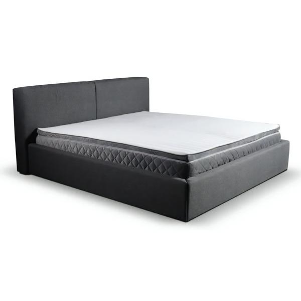 Bedroom double bed 180 cm mattress gray modern style wood