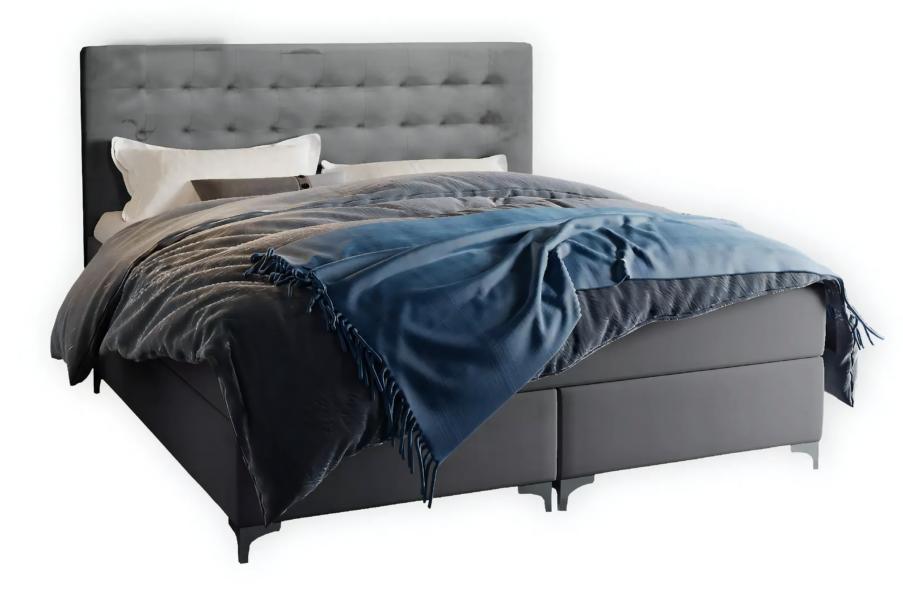 Bedroom double bed 180cm mattress gray bed modern style wood