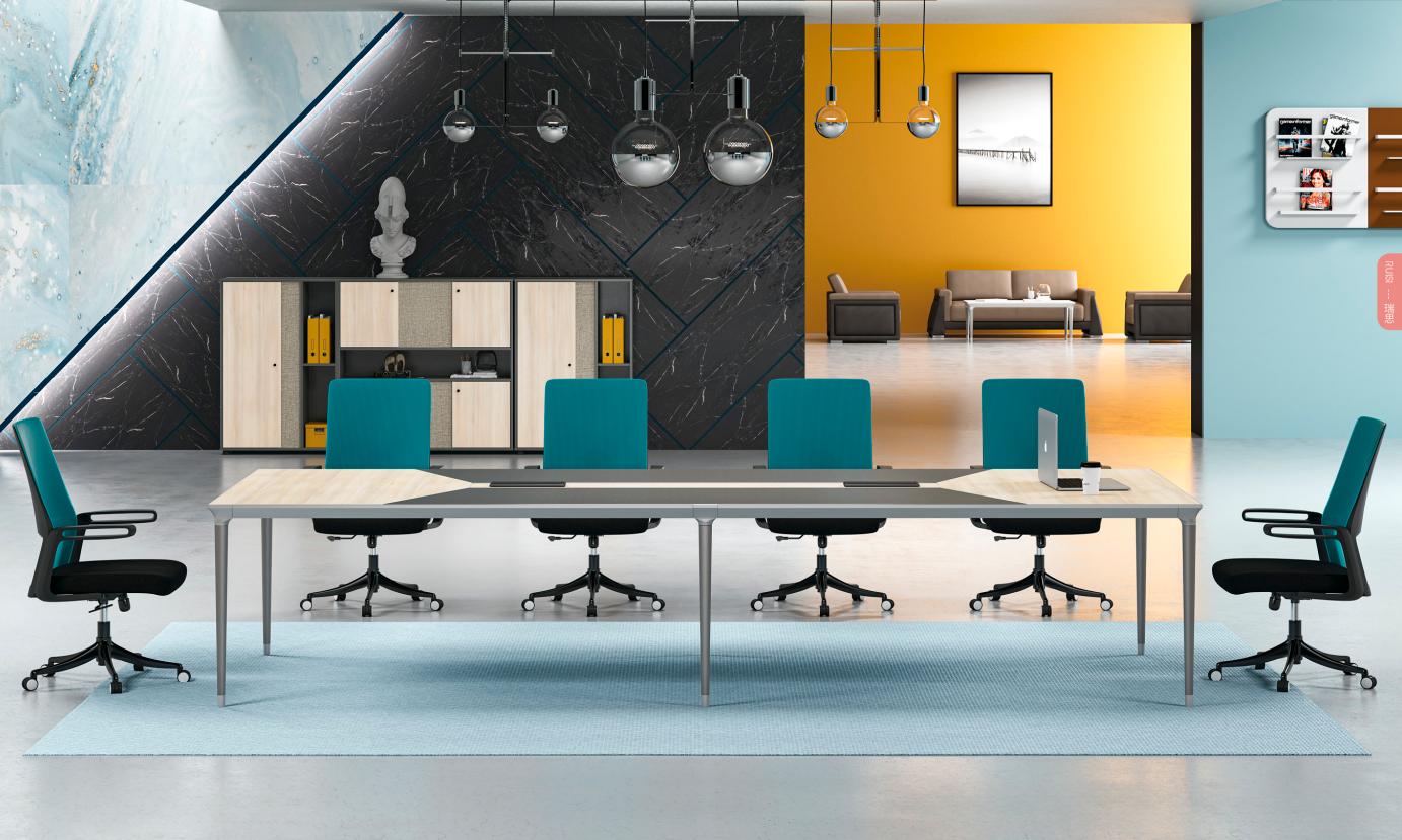 Conference table office table work table desk wood gray large