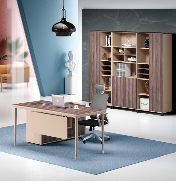 Beige work table corner table office desk writing desk office furniture wood