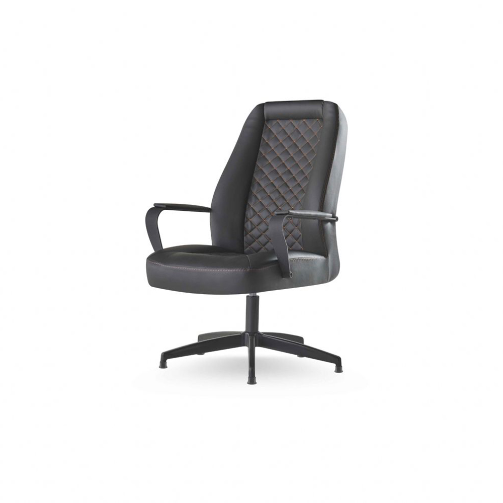 Leather Armchair Black Office Chair Modern Study Office Leather Seat