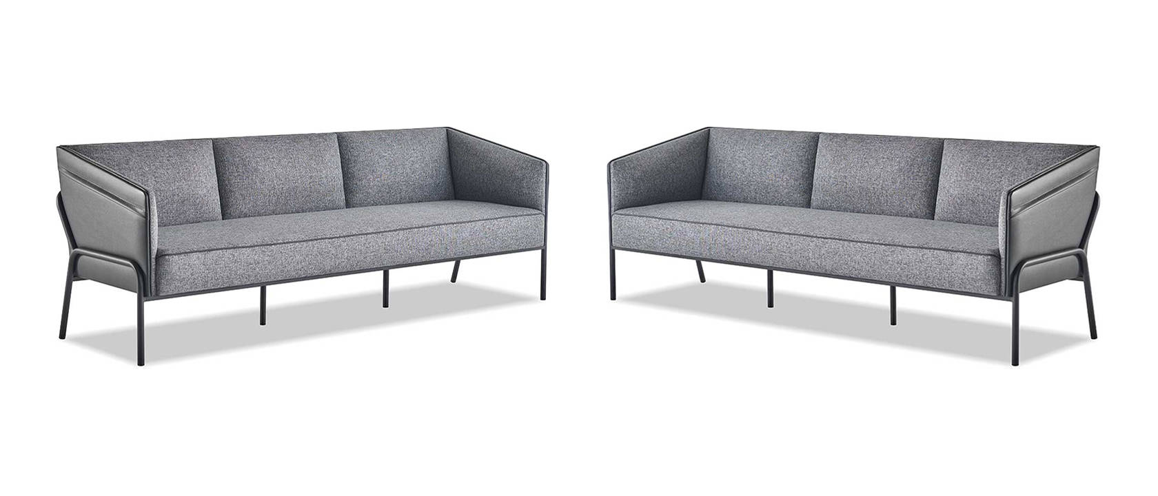 Leather sofas textile 3-seater gray stainless steel modern leather couch sofa set