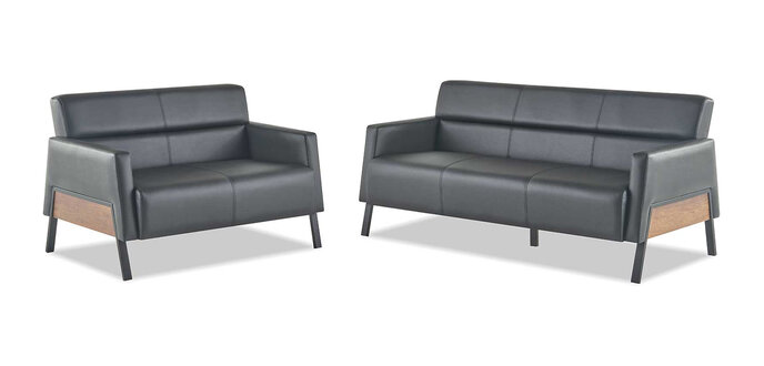 Sofas Seating Furniture 3-Seater 2-Seater Sofas Black Leather Sofas Modern Set