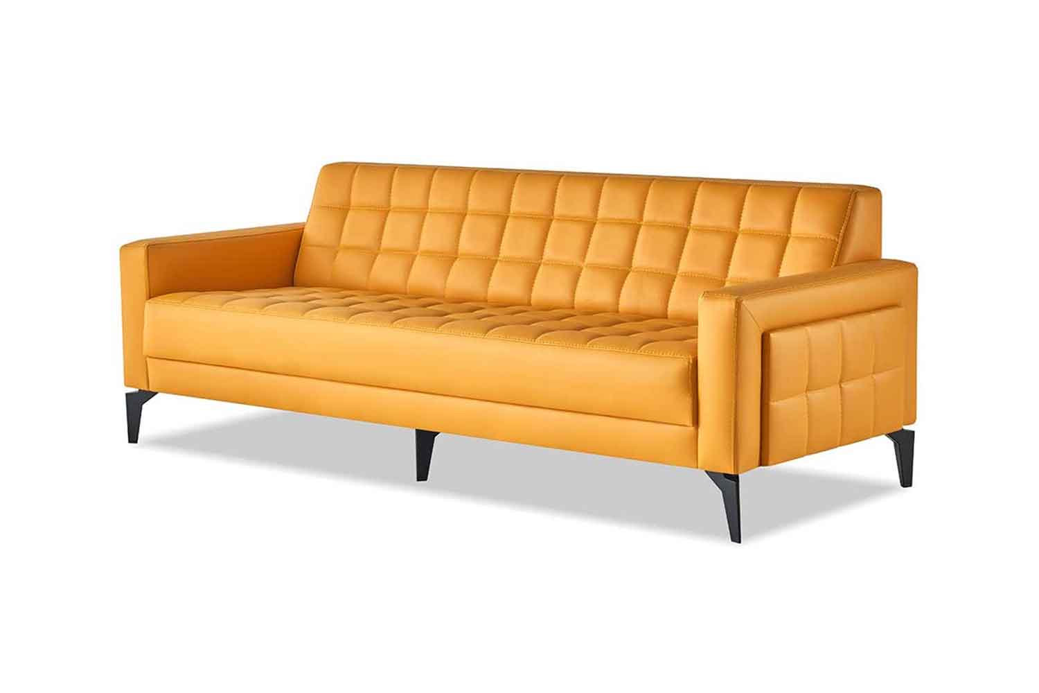 Leather sofa 3-seater Chesterfield modern three-seat couch leather wood