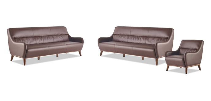 Seating furniture 3-seater armchair brown leather sofas couch armchair classic