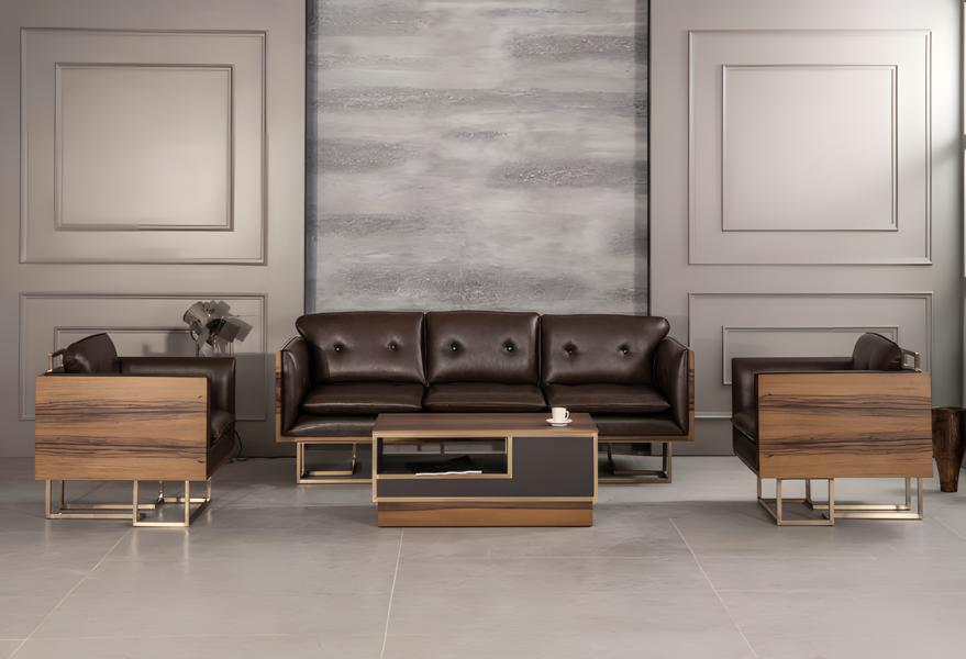 Modern office room set, complete office furniture set, 3-seater sofa new.