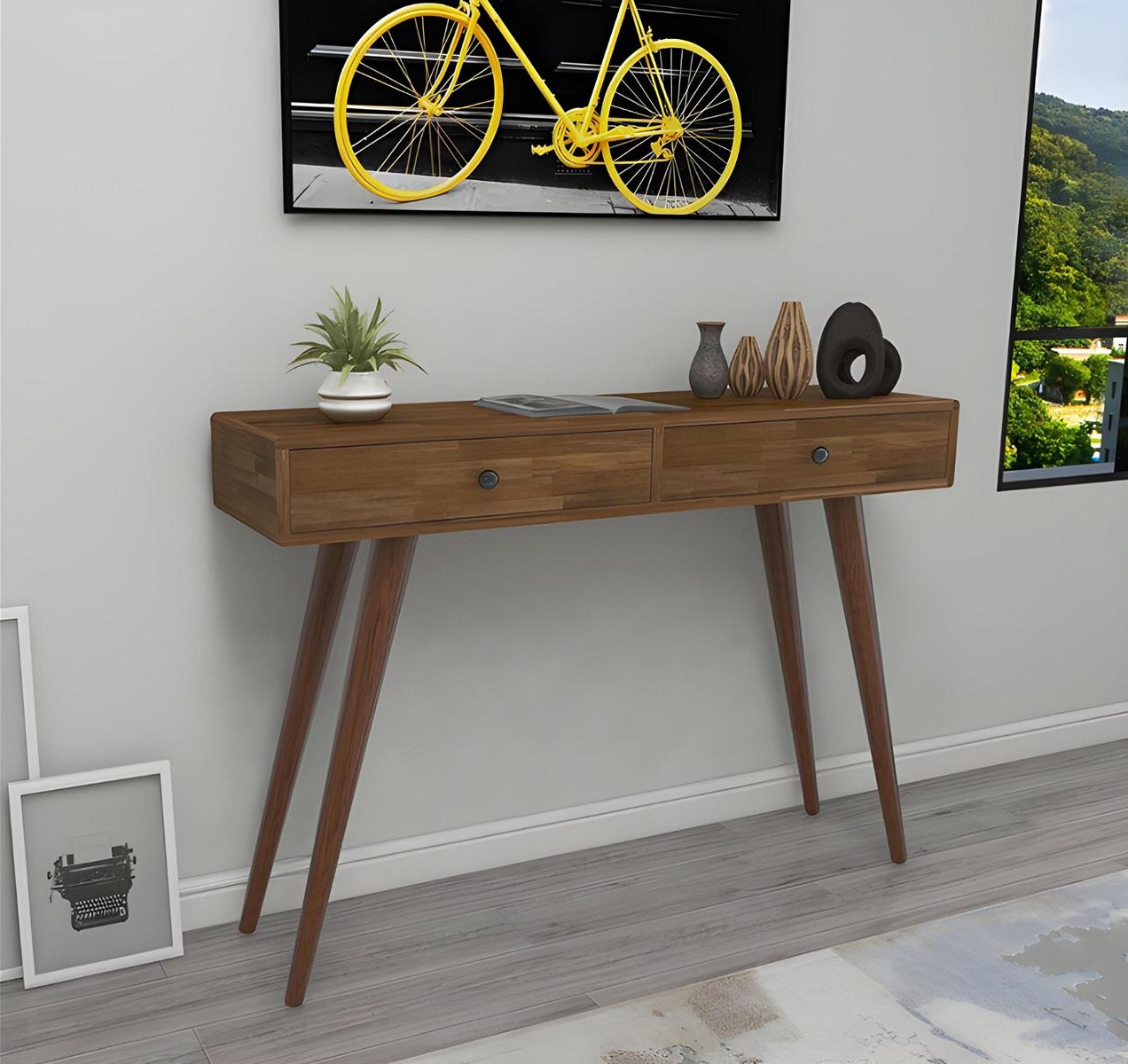 Modern High-Quality Brown Console Table Design Wood Table Console Console Tables