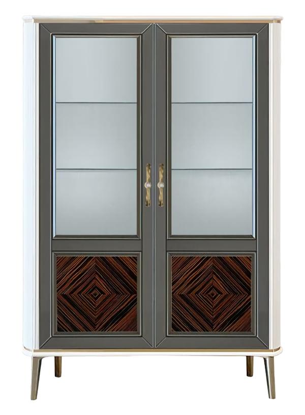 Showcase Luxury Cabinet White Wood Cabinets Living Room Glass Cabinet Modern New