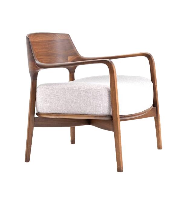 Wooden recliner upholstered chair solid wood chair designer wooden chair armchair