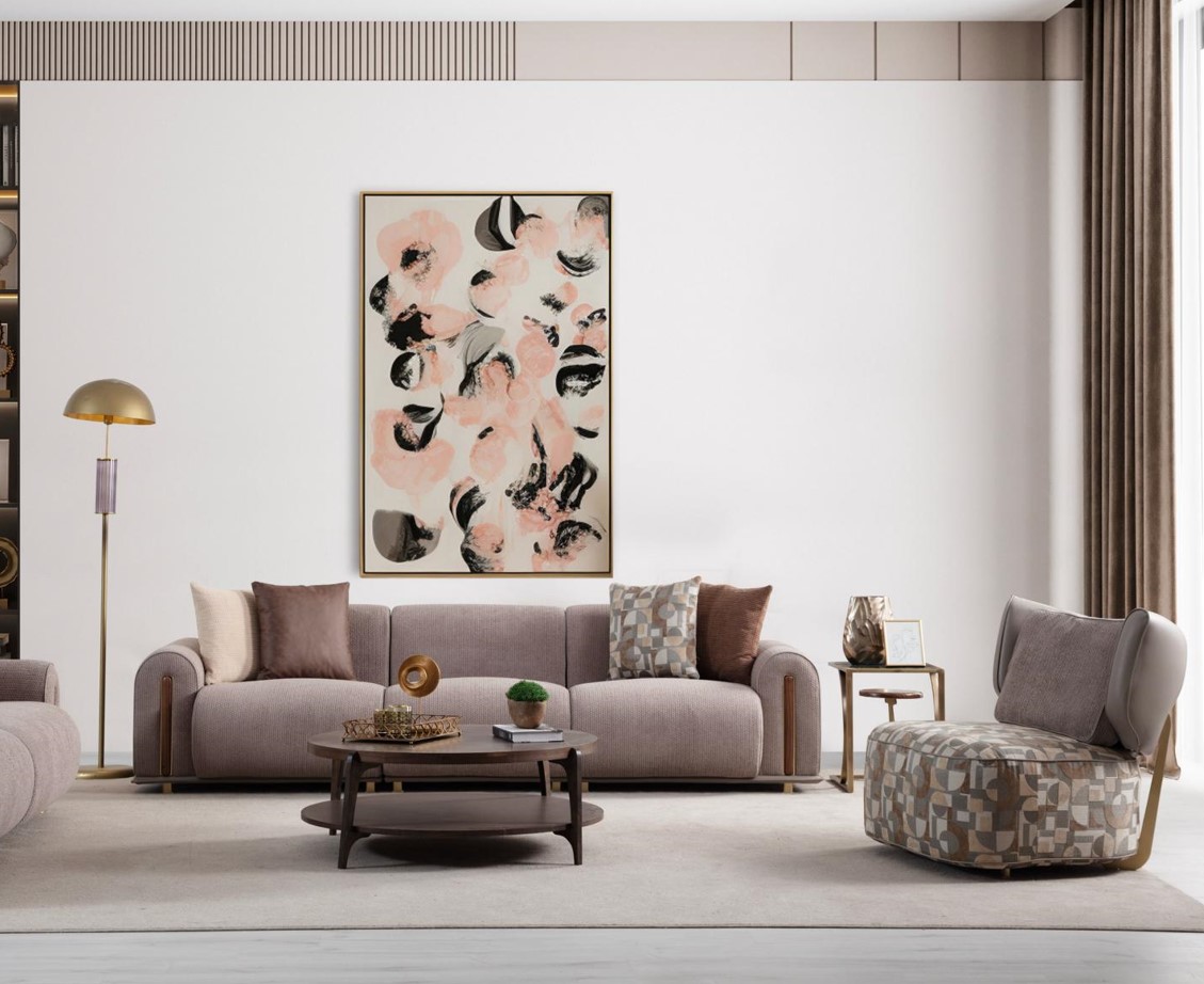 Stylish living room seating group exclusive four-seater upholstered armchair