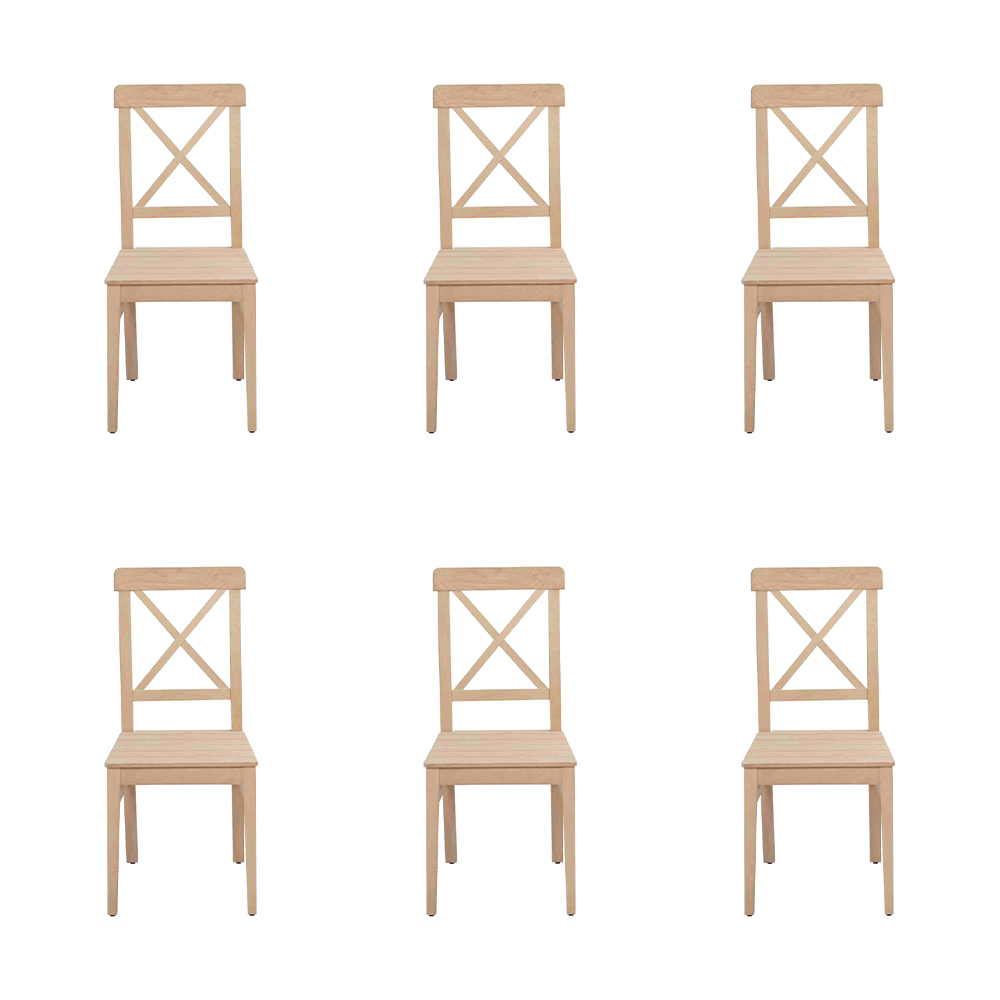 Dining chair Designer Brown 4x Chairs Wooden Chair Luxury Single Seater Without Armrests