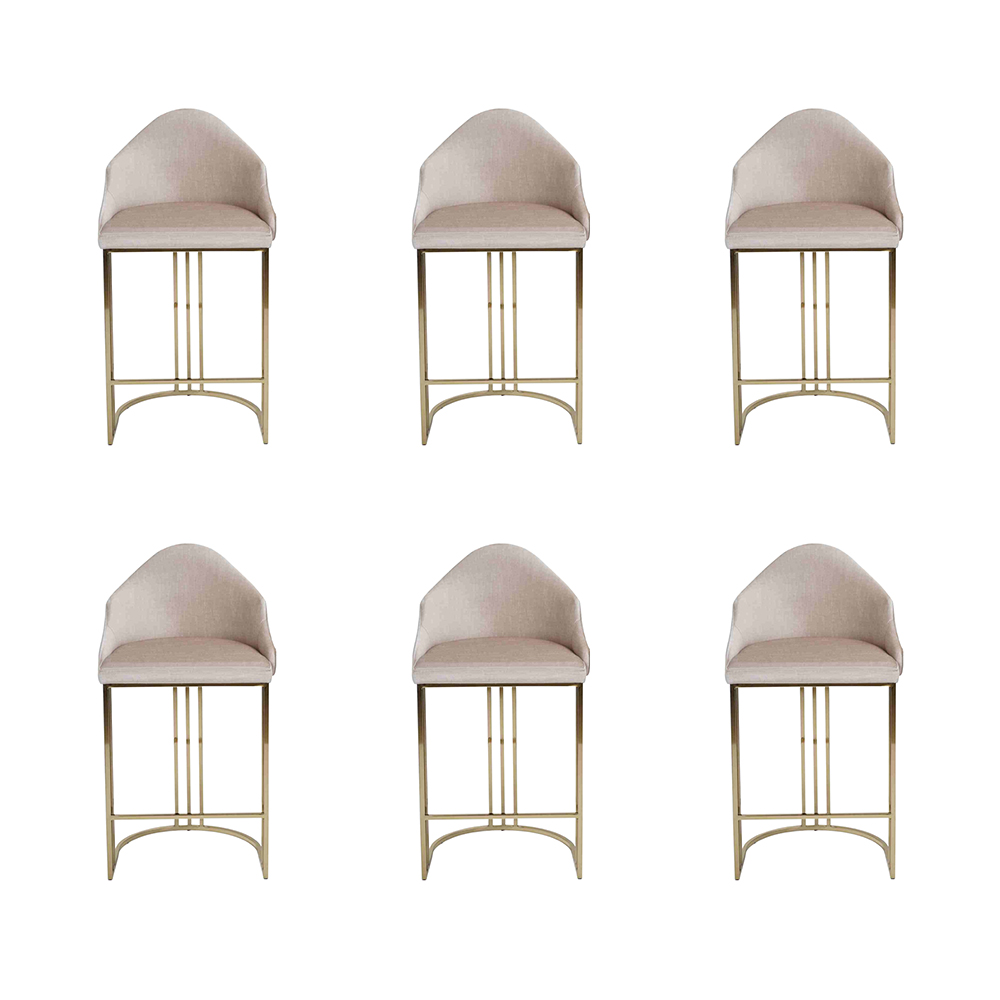 Stylish dining table 6x chairs beige armchair furniture decor seat cushions chairs