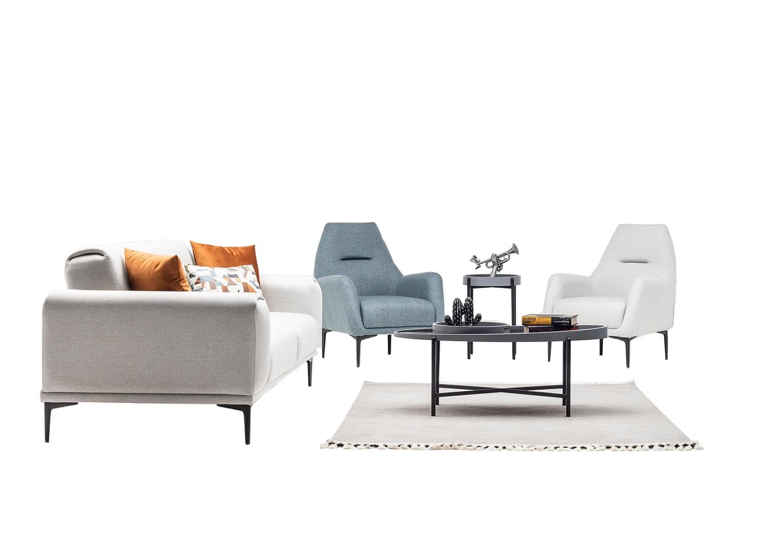 Living area sofa couch set upholstery furniture seating group lounge 3+1+1