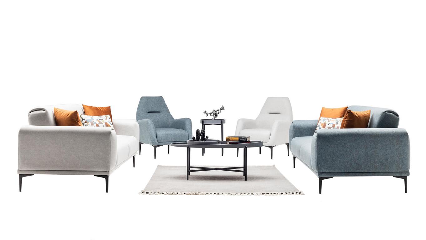 Sofa Set Living Room Set Suite Upholstered Group Couch Sofa Set 3+3+1+1