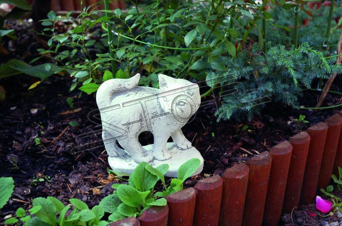 Garden decoration cat terrace stone figures figurine decor statue sculpture 494