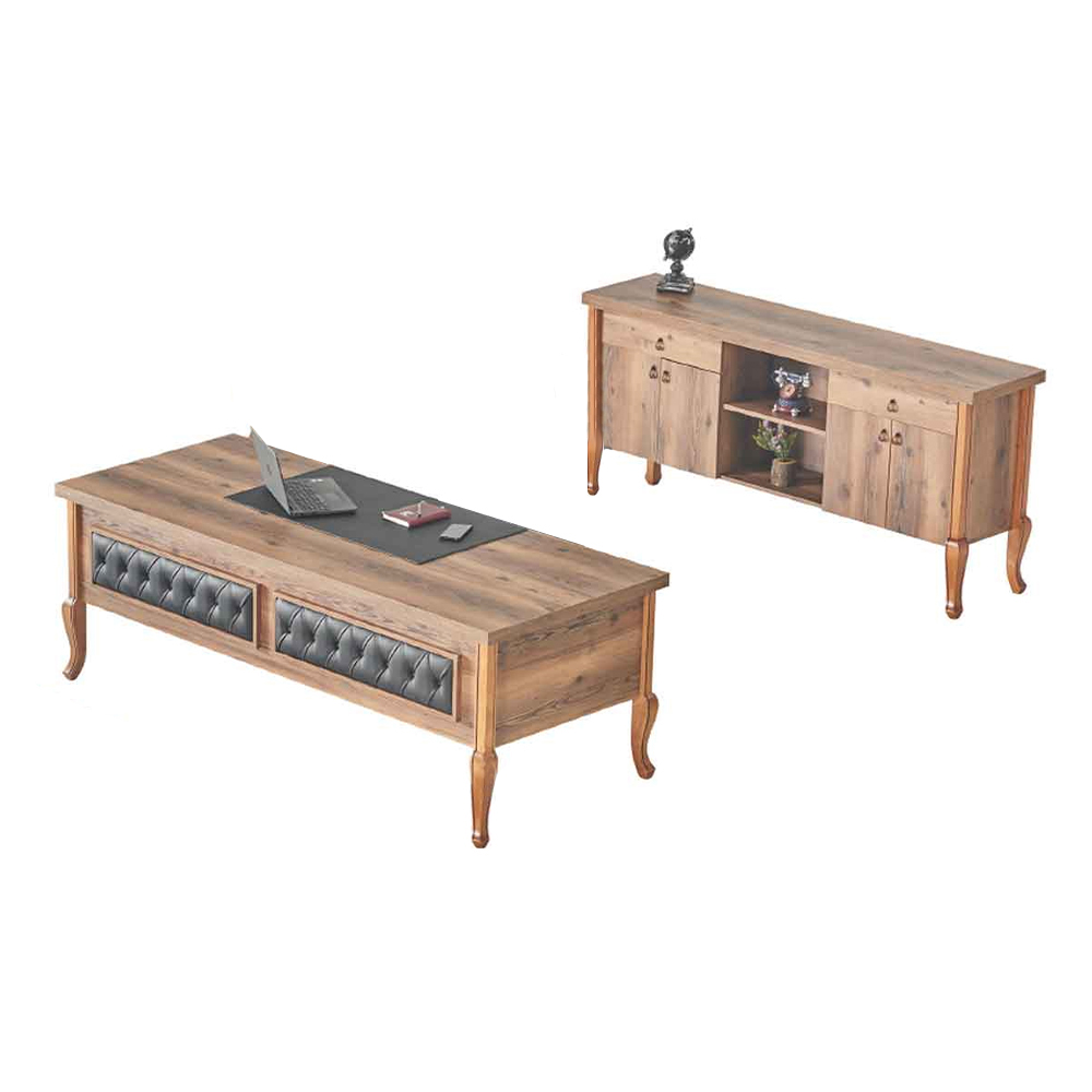 Office furniture desk sideboard office table brown classic storage