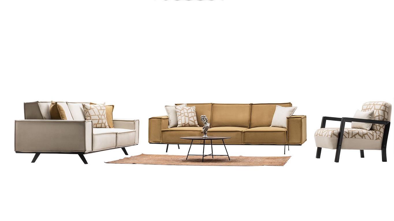 Sofa Set Living Room Set Suite Upholstered Group Couch Sofa Set 4+3+1