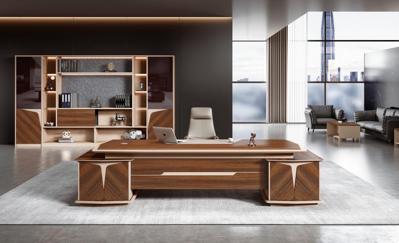 Office furniture large office desk work desk writing desk office table brown