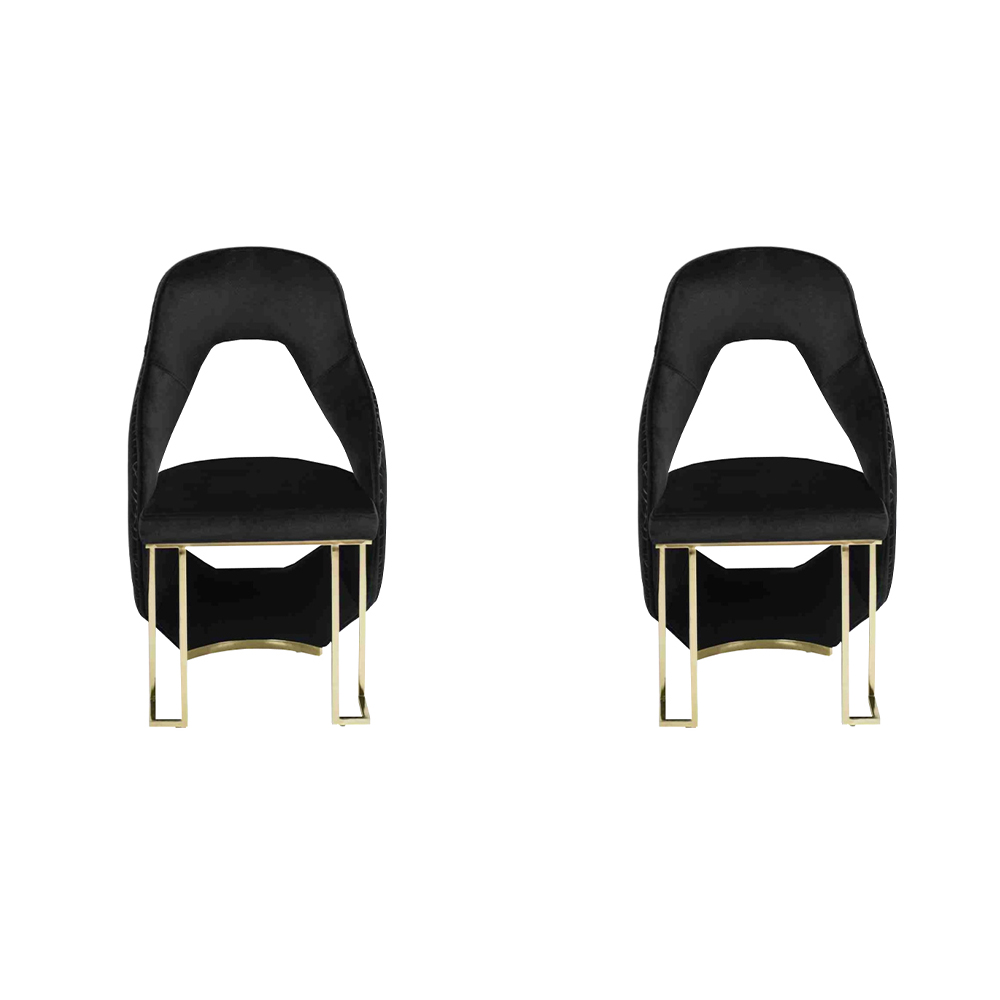 Stylish 2x Chairs Dining Chair Black Kitchen Chair Armchair Luxury Novelty