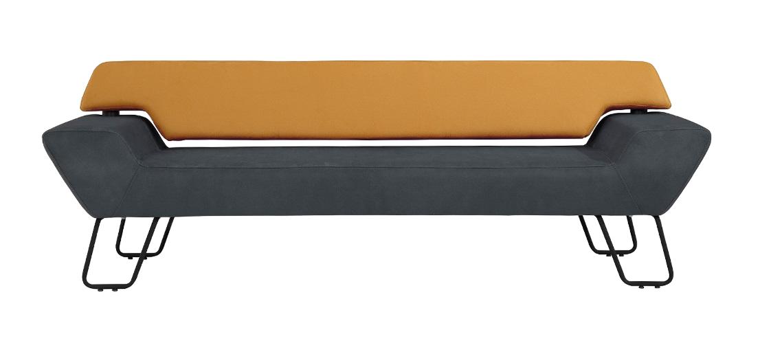 Sofa 3-seater couch modern luxury upholstered seating set leather orange textile