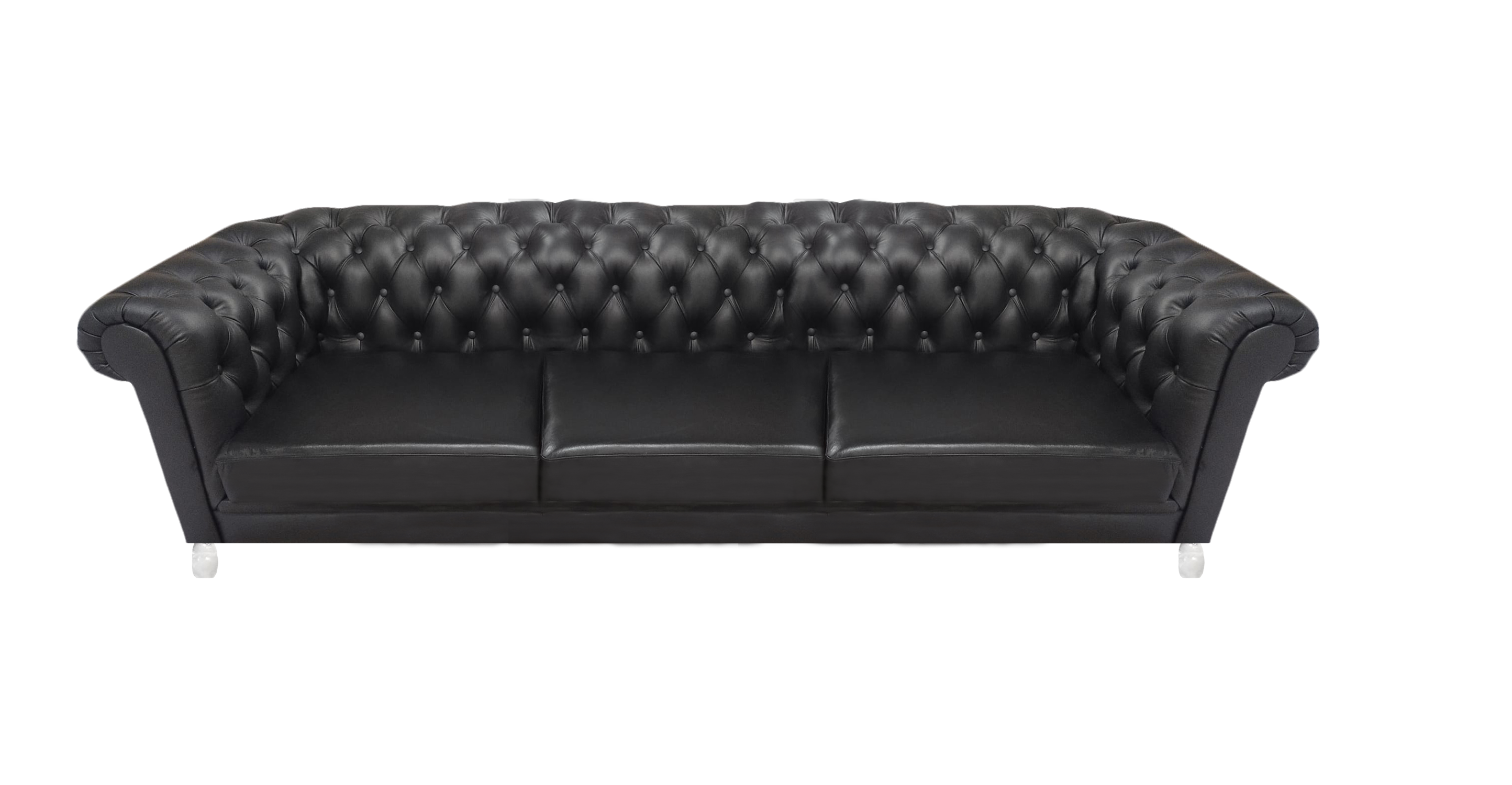 Chesterfield Black Noble Leather Sofa Designer Living Room Upholstered Couch