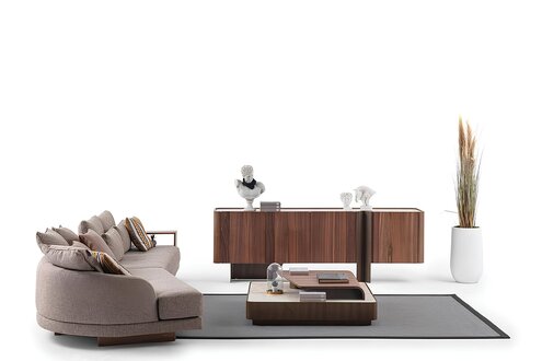 Living room robust set designer 4-seater sideboard coffee table 3-piece