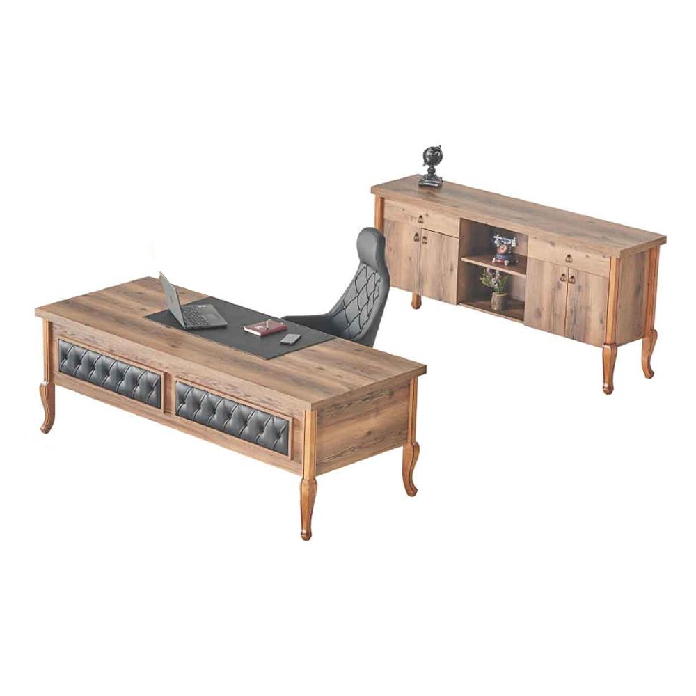 Office furniture office desk executive chair sideboard storage classic brown