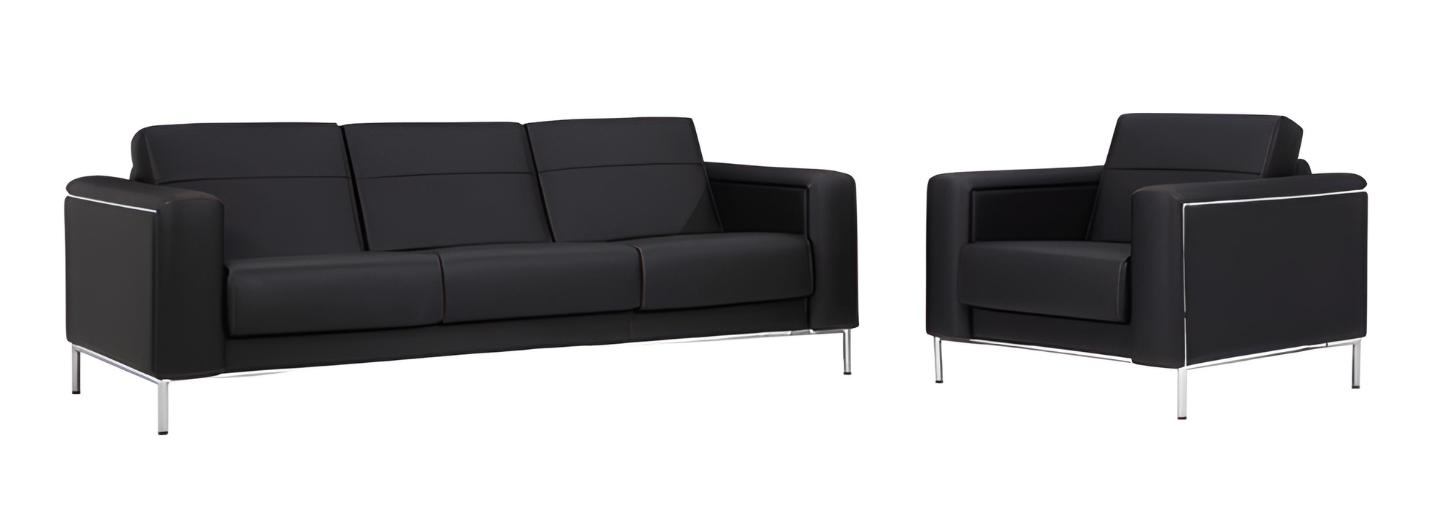 Leather sofa couch upholstery set office furniture modern sofas 3+1