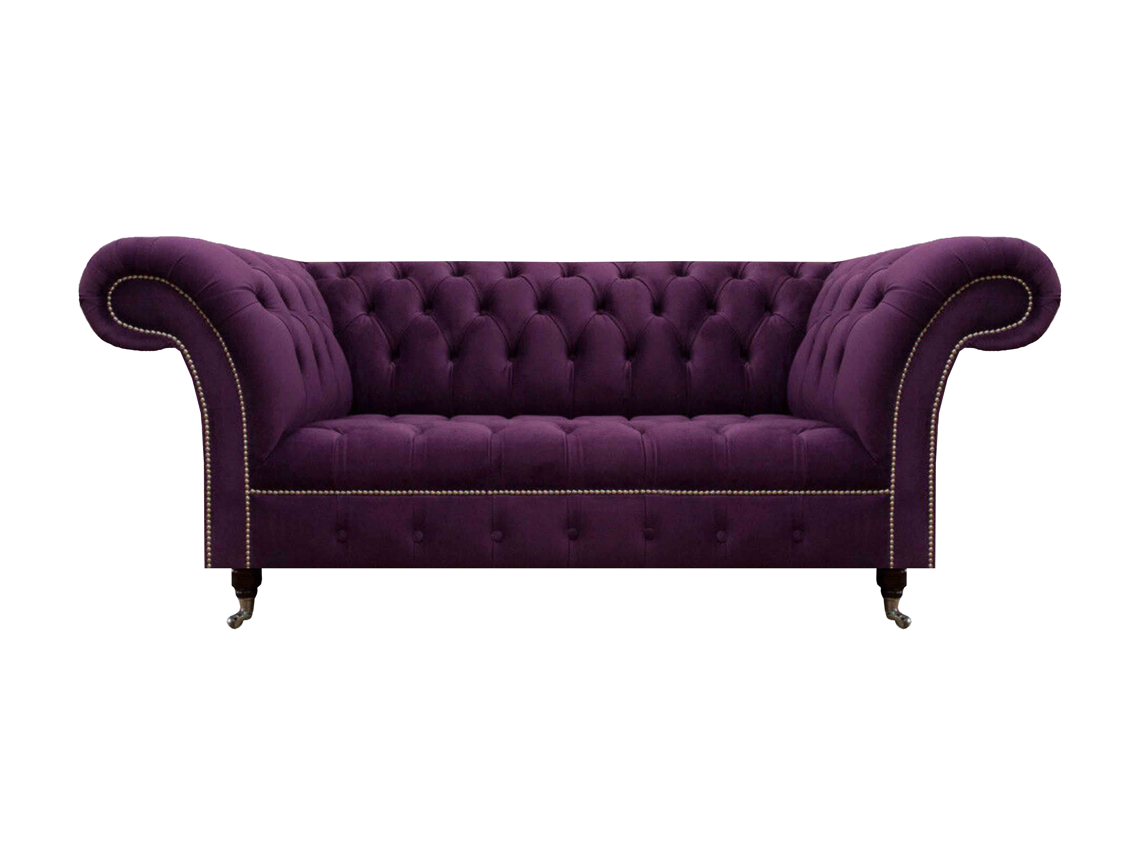 Sofa three-seater couch upholstered furniture Chesterfield purple furniture design textile sofa